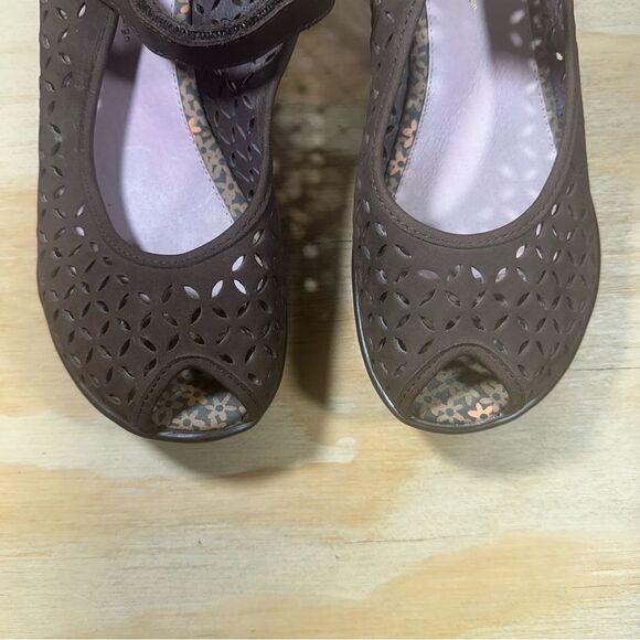 Jambu Brown Peep-Toe Wedge Sandals Women’s Size 9 - Picture 5 of 7